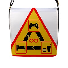 Gamer-geek-video-game-sign-fan Flap Closure Messenger Bag (l) by Jancukart