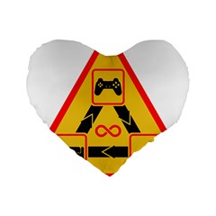 Gamer-geek-video-game-sign-fan Standard 16  Premium Flano Heart Shape Cushions by Jancukart