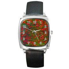 Background-pattern-texture- Square Metal Watch