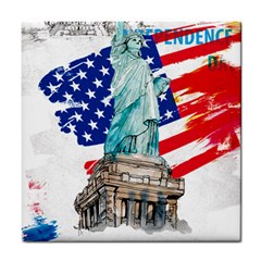 Statue Of Liberty Independence Day Poster Art Tile Coaster by Jancukart