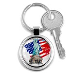 Statue Of Liberty Independence Day Poster Art Key Chain (Round) Front