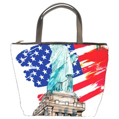 Statue Of Liberty Independence Day Poster Art Bucket Bag by Jancukart