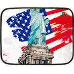 Statue Of Liberty Independence Day Poster Art Double Sided Fleece Blanket (Mini)  35 x27  Blanket Front