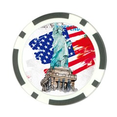 Statue Of Liberty Independence Day Poster Art Poker Chip Card Guard (10 Pack)