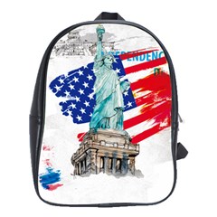 Statue Of Liberty Independence Day Poster Art School Bag (large) by Jancukart