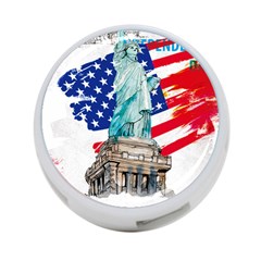 Statue Of Liberty Independence Day Poster Art 4-port Usb Hub (one Side)