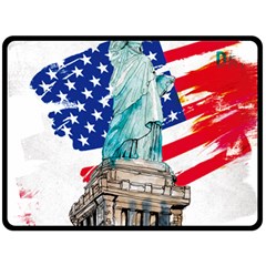 Statue Of Liberty Independence Day Poster Art Fleece Blanket (large) 