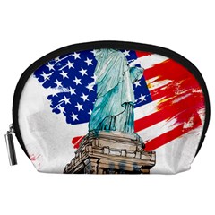 Statue Of Liberty Independence Day Poster Art Accessory Pouch (large) by Jancukart