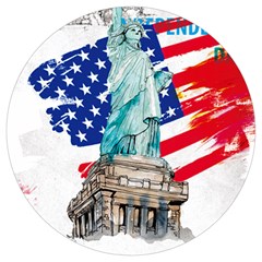 Statue Of Liberty Independence Day Poster Art Round Trivet