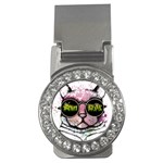 Black-cat-head Money Clips (CZ)  Front