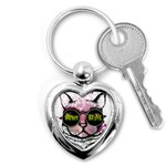 Black-cat-head Key Chain (Heart) Front