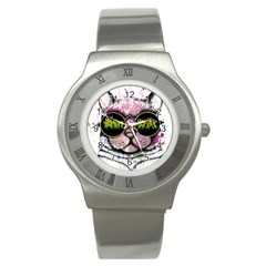 Black-cat-head Stainless Steel Watch