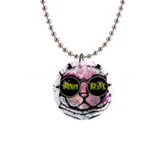 Black-cat-head 1  Button Necklace by Jancukart