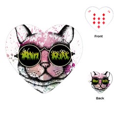 Black-cat-head Playing Cards Single Design (heart)