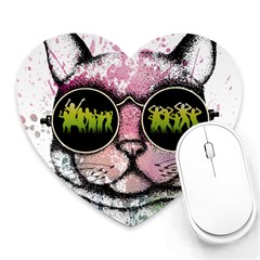 Black-cat-head Heart Mousepads by Jancukart