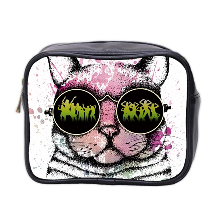 Black-cat-head Mini Toiletries Bag (Two Sides)