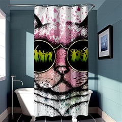 Black-cat-head Shower Curtain 36  X 72  (stall) 