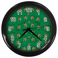 Water Lilies In The Soft Clear Warm Tropical Sea Wall Clock (black) by pepitasart