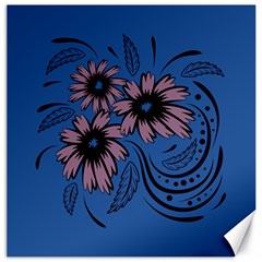 Folk Flowers Floral Art Print Flowers Abstract Art  Canvas 16  X 16  by Eskimos