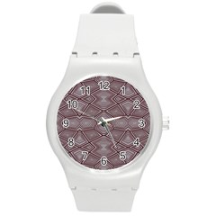 Abstract pattern geometric backgrounds Round Plastic Sport Watch (M)