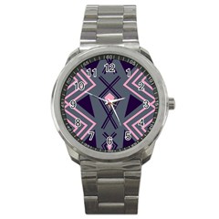 Abstract Pattern Geometric Backgrounds  Sport Metal Watch by Eskimos