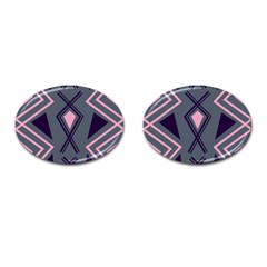 Abstract Pattern Geometric Backgrounds  Cufflinks (oval) by Eskimos