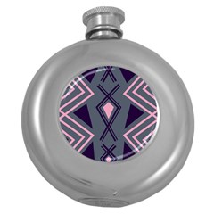 Abstract Pattern Geometric Backgrounds  Round Hip Flask (5 Oz) by Eskimos