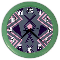 Abstract Pattern Geometric Backgrounds  Color Wall Clock by Eskimos