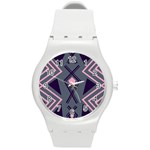 Abstract pattern geometric backgrounds  Round Plastic Sport Watch (M) Front