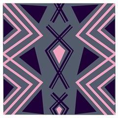 Abstract Pattern Geometric Backgrounds  Wooden Puzzle Square by Eskimos