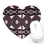 Abstract pattern geometric backgrounds Heart Mousepads Front