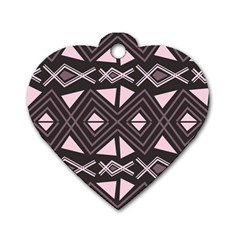 Abstract Pattern Geometric Backgrounds Dog Tag Heart (one Side) by Eskimos