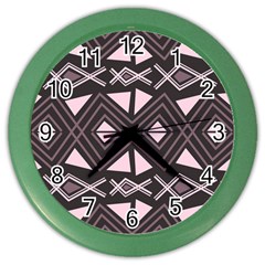 Abstract Pattern Geometric Backgrounds Color Wall Clock by Eskimos