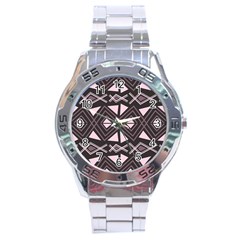 Abstract Pattern Geometric Backgrounds Stainless Steel Analogue Watch by Eskimos