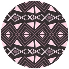 Abstract Pattern Geometric Backgrounds Wooden Puzzle Round by Eskimos