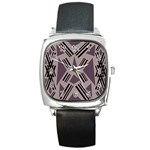 Abstract pattern geometric backgrounds   Square Metal Watch Front