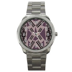 Abstract pattern geometric backgrounds   Sport Metal Watch