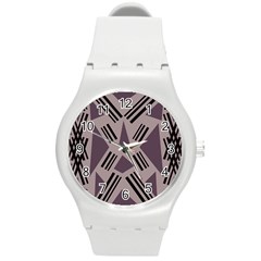 Abstract pattern geometric backgrounds   Round Plastic Sport Watch (M)