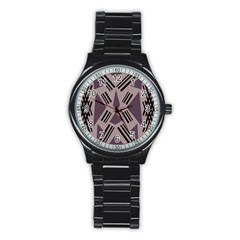 Abstract pattern geometric backgrounds   Stainless Steel Round Watch