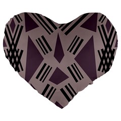 Abstract pattern geometric backgrounds   Large 19  Premium Flano Heart Shape Cushions