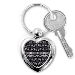 Abstract Pattern Geometric Backgrounds  Key Chain (heart) by Eskimos