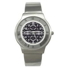 Abstract Pattern Geometric Backgrounds  Stainless Steel Watch