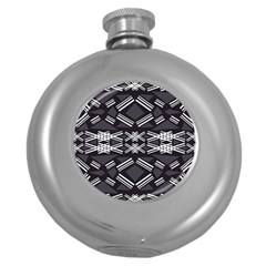 Abstract Pattern Geometric Backgrounds  Round Hip Flask (5 Oz) by Eskimos