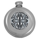 Abstract pattern geometric backgrounds   Round Hip Flask (5 oz) Front