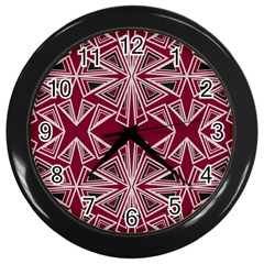 Abstract Pattern Geometric Backgrounds  Wall Clock (black) by Eskimos