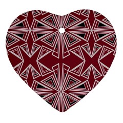 Abstract Pattern Geometric Backgrounds  Heart Ornament (two Sides) by Eskimos