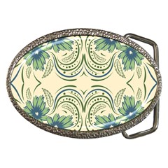 Folk Flowers Print Floral Pattern Ethnic Art Belt Buckles by Eskimos