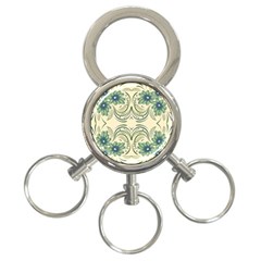 Folk Flowers Print Floral Pattern Ethnic Art 3-ring Key Chain by Eskimos