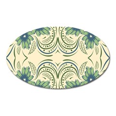 Folk Flowers Print Floral Pattern Ethnic Art Oval Magnet by Eskimos