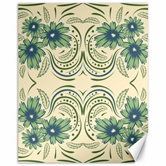 Folk Flowers Print Floral Pattern Ethnic Art Canvas 11  X 14  by Eskimos